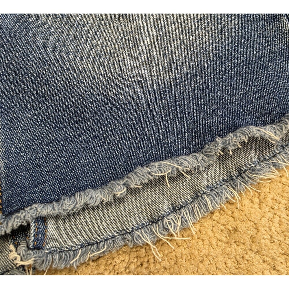 !iT Jeans Midi Denim Skirt Women 12 Blue Stretch Distressed Tatiana Classic - Picture 3 of 11